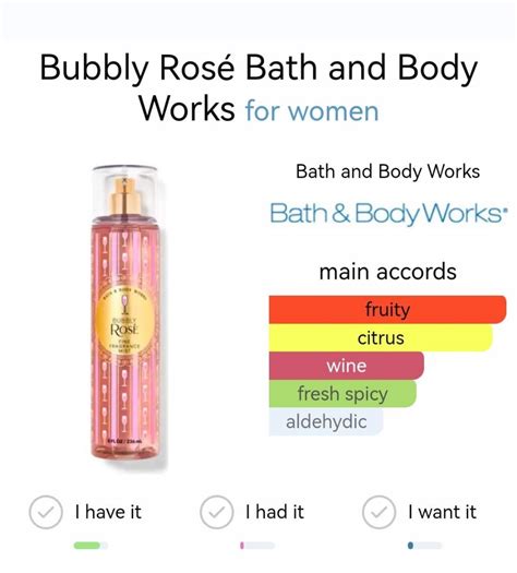 Bath And Body Works Bbw Bubbly Rose Fine Fragrance Body Mist Ml