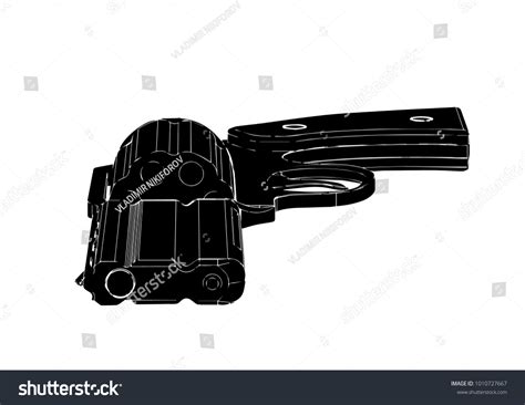 Black Revolver On White Background Vector Stock Vector (Royalty Free ...