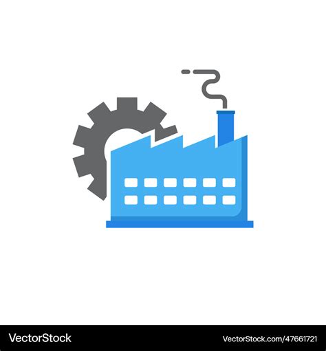 Manufacturing Icon With Flat Style Royalty Free Vector Image