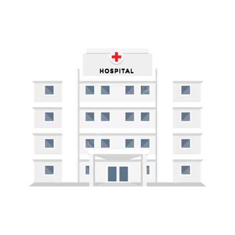 Hospital Flat Illustration Vector Hospital Hospital Vector Hospital