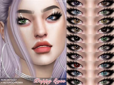 Pralinesims Poppy Eyes N Non Default Heterochromia Sims Mods