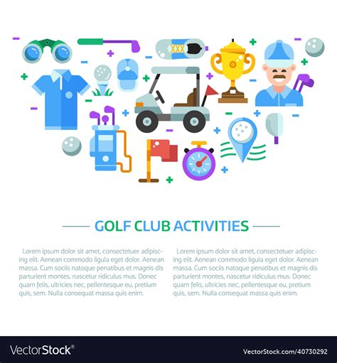 Golf club web banner template in flat Royalty Free Vector