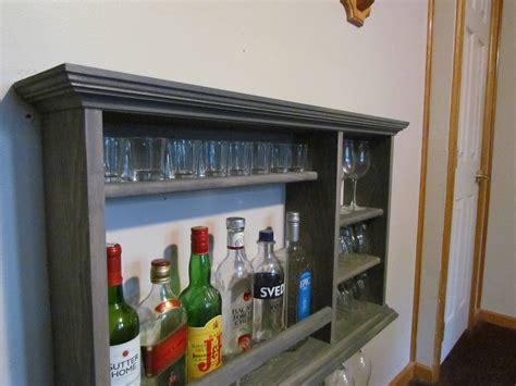 Mini Bar Weathered Gray Wine Rack X Wall Mounted Etsy