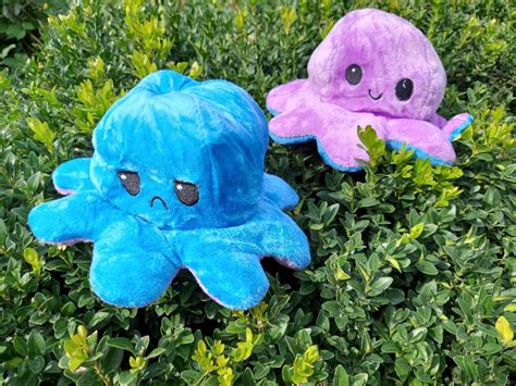 Мягкая игрушка осьминожка блестящий плюшевый Осьминог-перевертыш ...