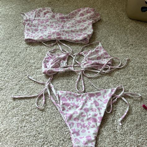 Pink Cheetah Print 3 Piece Bikini From Amazon Depop