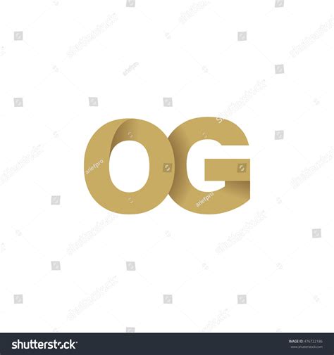 Initial Letters OG Overlapping Fold Logo Brown Royalty Free Stock