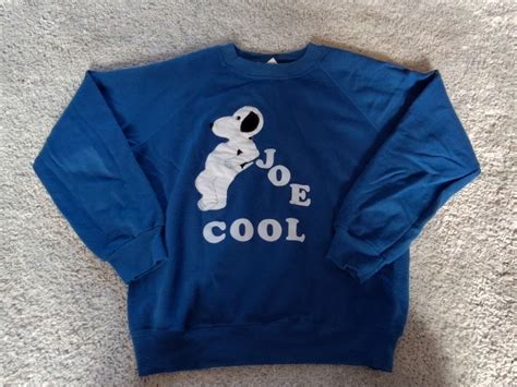 Vintage Gearing Up Peanuts Snoopy Joe Cool Sweater Ad… Gem