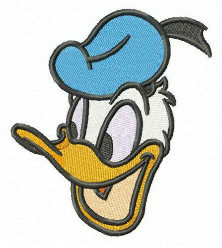 Diseño de bordado del pato Donald feliz