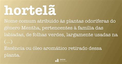 Como Se Escreve Hortelã - Hortelã - Dicio, Dicionário Online de Português