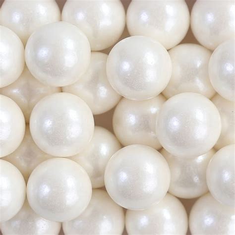 Confeito Sugar Beads Perolizados Branco 14mm 100g Festas Da 25 Embalagens Da 25