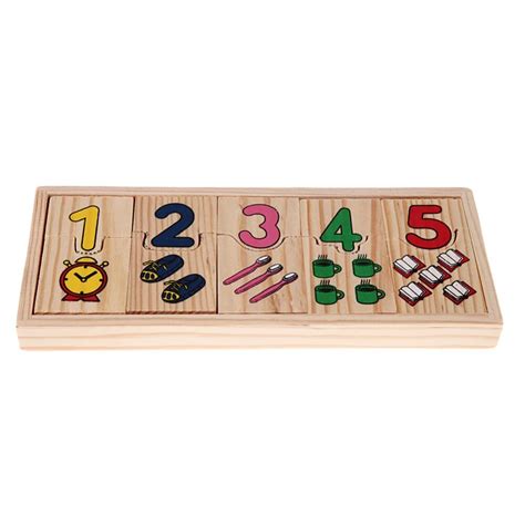 1set Wooden Number Counting Puzzle Toy Educational Preschool Baby Math