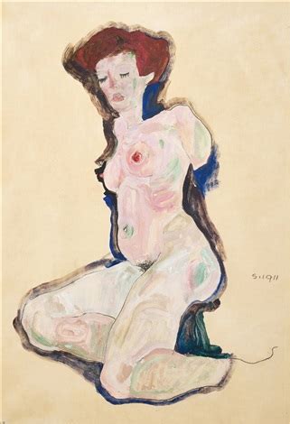 Seated Female Nude Par Egon Schiele Sur Artnet