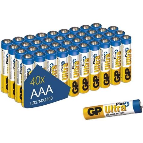 Piles AAA Lot De 40 Piles Ultra Plus Batteries Alcalines AAA LR03