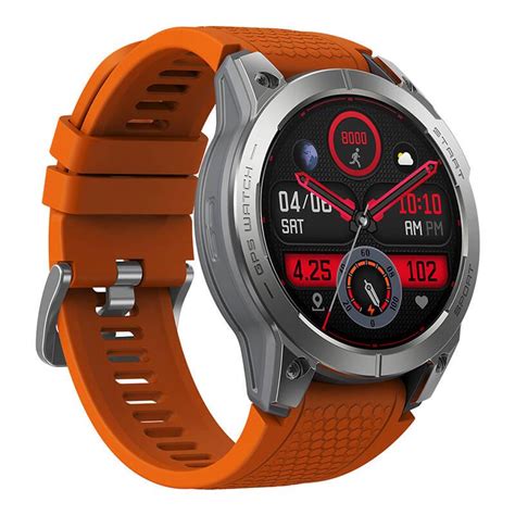 Zeblaze Stratos 3 Smartwatch W GPS Ultra HD AMOLED Display Orange