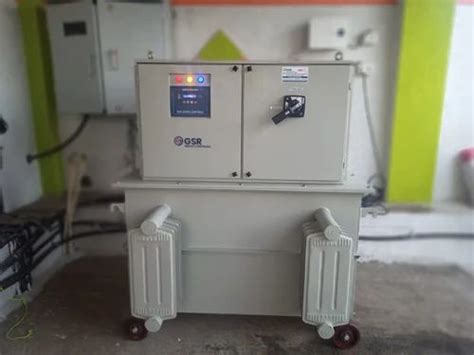 Mild Steel 100 Kva Three Phase Oil Cooled Servo Voltage Stabilizer At