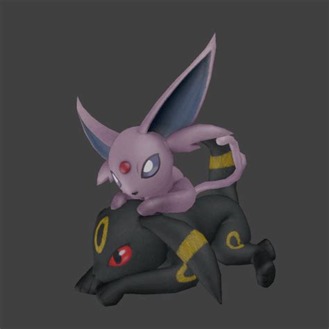 STL File Umbreon And Espeon Pokemon Sculpt 3D Printable Model To