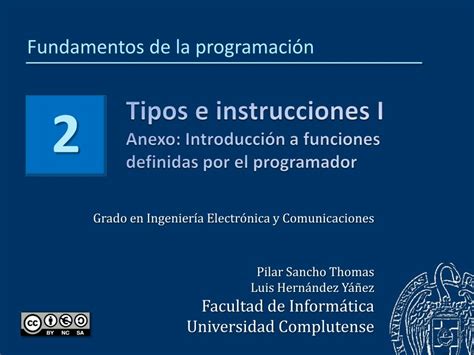 Pdf De Programación Fundamentos De Programación Tipos E Instrucciones I