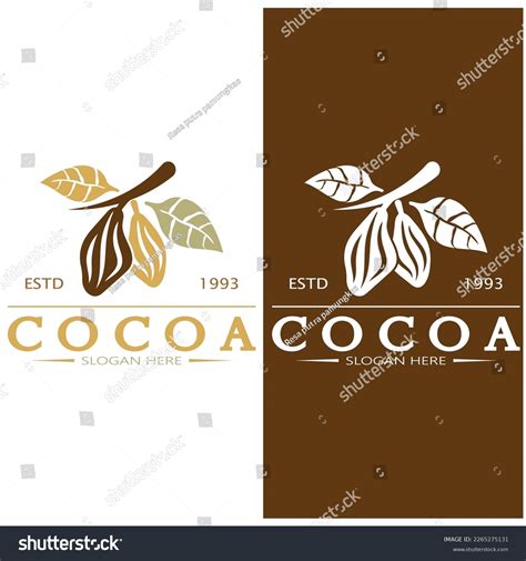 Cocoa Logococoa Beancocoa Treecocoa Branches Leaveschocolate Stock