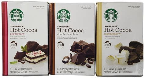 Starbucks Hot Cocoa Mix Assortment Pack 1 Oz X 24 Pack 3 X 8 Pack Variety Box