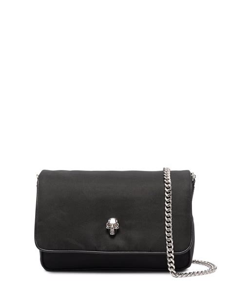 Alexander Mcqueen Skull Motif Shoulder Bag Black Farfetch