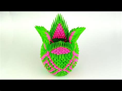 Free Video How To Make A Wonderful Paper Vase 3D Origami Vase