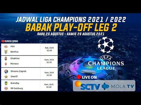 Jadwal Liga Champions Babak Play Off Leg Psv Vs Benfica