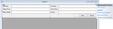 Designing The Layout Of Windows Forms Using A Tablelayoutpanel With