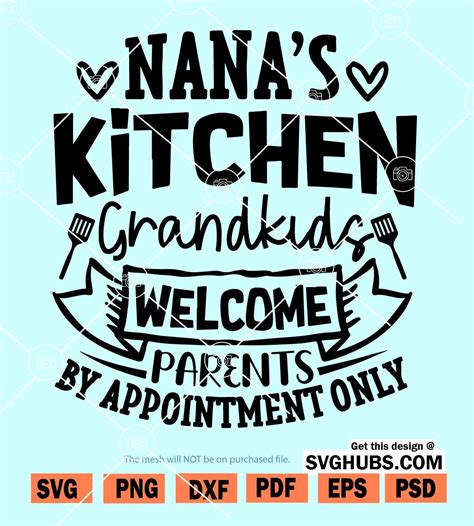 Nana's Kitchen SVG, Kitchen towel SVG, Kitchen decal SVG