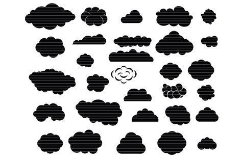 Clouds Silhouette Clip Art Bundle Graphic By Meshaarts Creative Fabrica