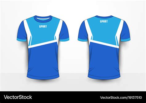 Blue and white sport football kits jersey t-shirt Vector Image