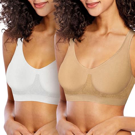 Bali Women S Comfort Revolution Flexible Wireless Shaping Bra Pack Nude Excalibur L