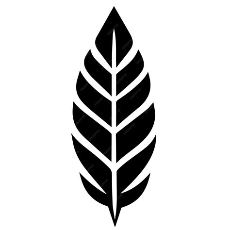 Premium Vector | Arrow shaped leaf black and white vector template set ...