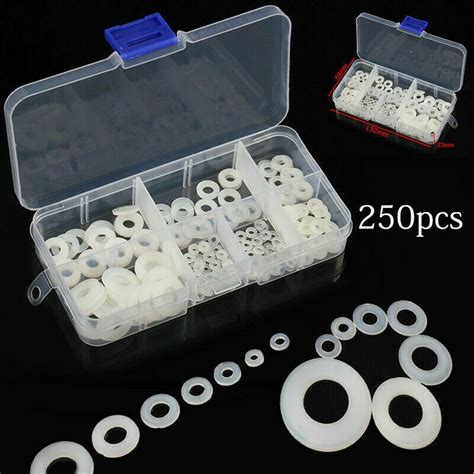 Top Selling 250 White Nylon Flat Washer Assortment Kit M2 M2 5 M3 M4