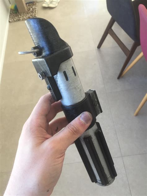 D Printed Painted And Weathered Darth Vaders Lightsaber Hilt For A