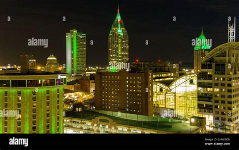 Mobile, Alabama skyline at night Stock Photo - Alamy