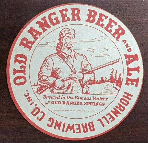 Old Ranger Springs Beer Ale Paper Tray Liner Sign Hornell Brewing