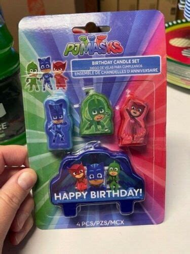 Pj Masks Birthday Candle Set Boys Birthday Party Supplies 4pc Cake