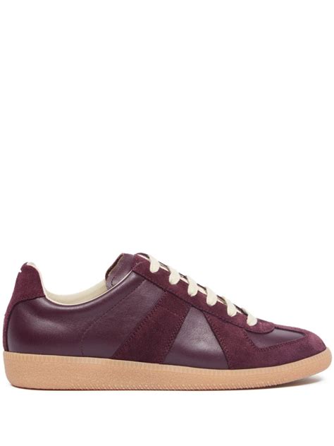 Maison Margiela Replica Low Top Leather Sneakers Red Farfetch