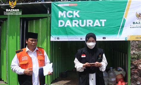 BAZNAS Cianjur Bangun MCK Darurat Di Shelter Pengungsian Warga