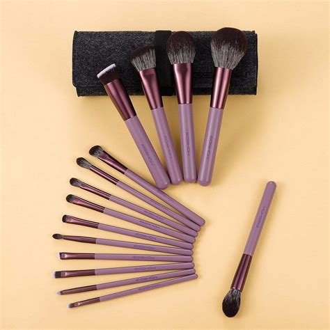 Jade Series 15 Pcs Makeup Brush Kit Smoke Purple Eigshow Beauty