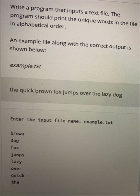 Solved Write A Program That Inputs A Text File The Program Chegg
