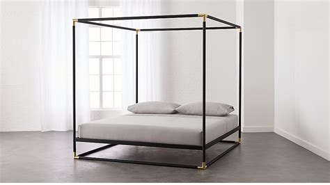 frame black king canopy bed | CB2