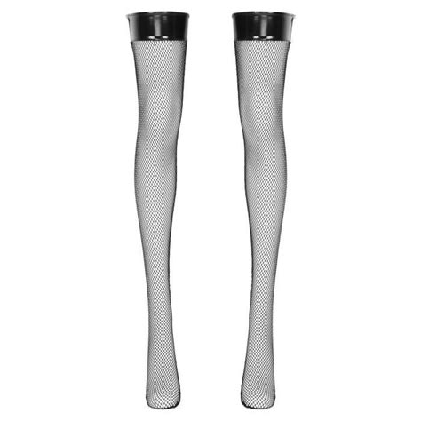 Bas résille avec fermeture éclair pour femmes Lingerie Sexy Type Black Blanc Cdiscount