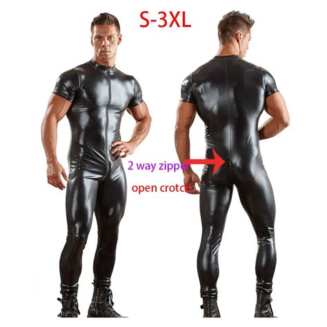 Ropa exótica para hombre pantalones largos sexys de aspecto mojado