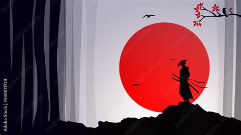 silhouette   samurai   night background japanese samurai