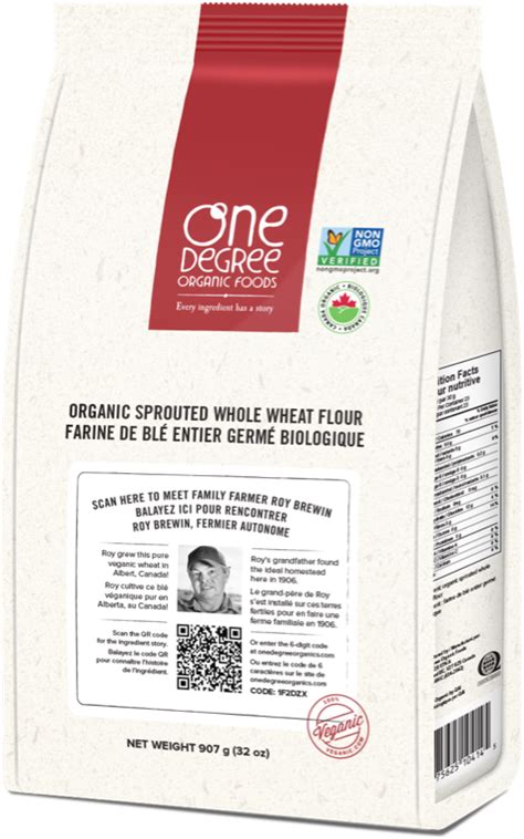 Organic Sprouted Whole Wheat Flour One Degree Organics