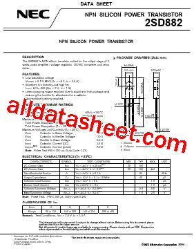 D882 数据表 PDF NEC