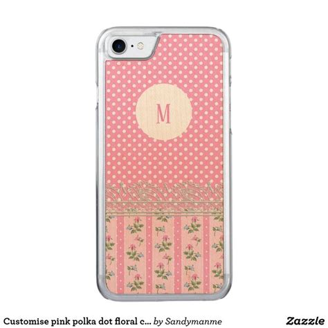 Customise Pink Polka Dot Floral Cute Design Art Pink Polka Dots