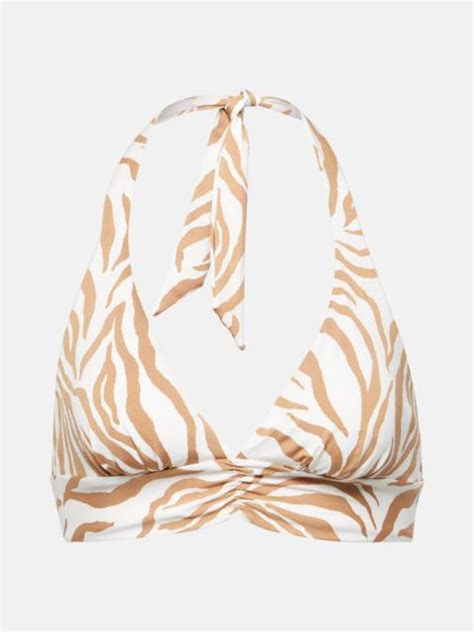 Max Mara Alberta Zebra Print Bikini Top REVERSIBLE