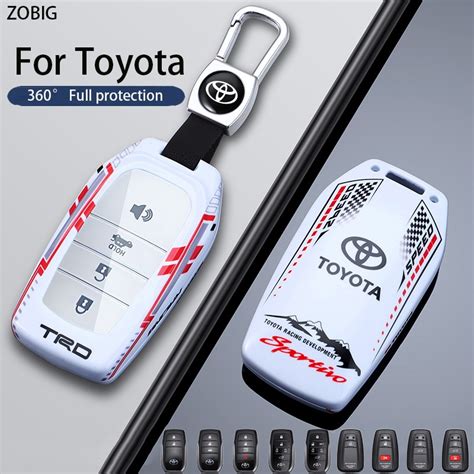 Zobig Pc Tpu Key Fob Cover For Toyota Car Key Case Shell With Keychain